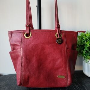 The Sak Red Leather Tote Bag